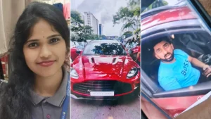 When they were returning to their workplace, as Bharathi attempted to cross the road in front
