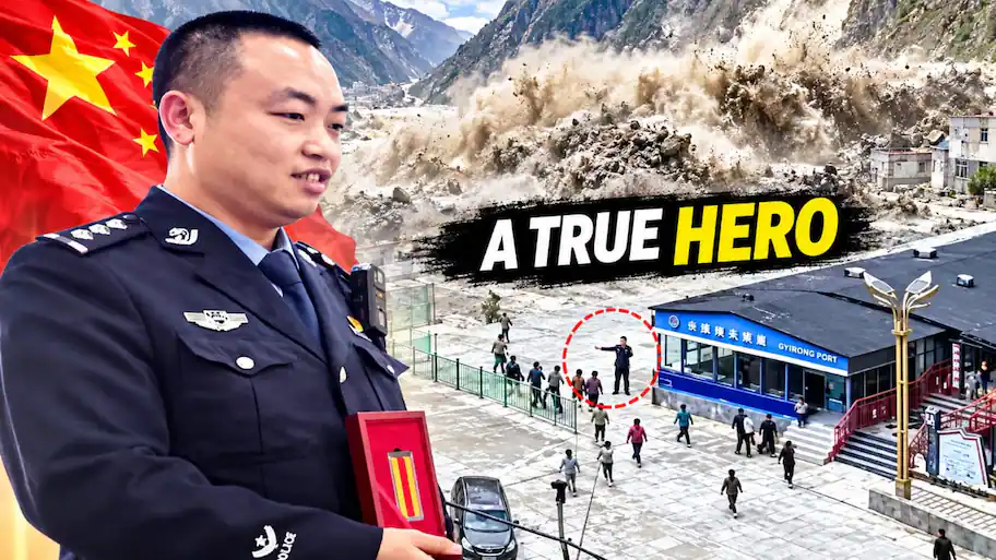 During a devastating mudslide at Gyirong Port, a Chinese border police officer named Huang Peng