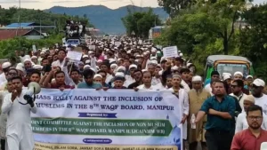 Protests have intensified across Manipur over the inclusion of two non-Muslim members in the newly