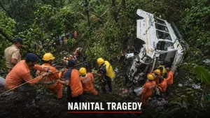 A tragic accident occurred near Luktadhar in Nainital district when a tempo traveler veered off the road