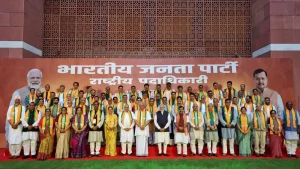 This was the first time that the new team under BJP president Nitin Nabin had a meeting with the party