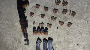 Security forces recovered a substantial cache of arms, ammunition and explosive material