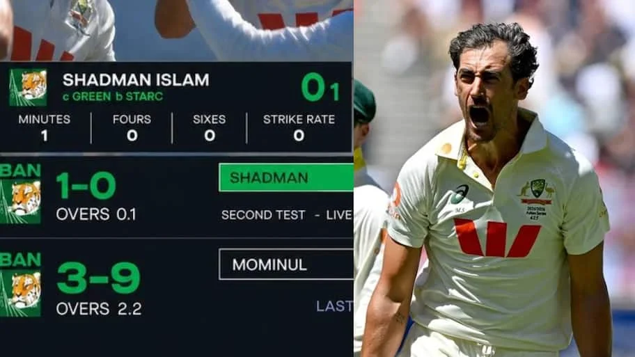 Bangladesh captain Najmul Hossain Shanto also departed for a duck as Starc reduced the visitors to 4/3