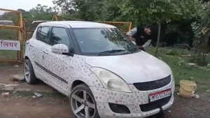 A video that surfaced on social media showed a Swift car covered almost entirely with lipstick kiss
