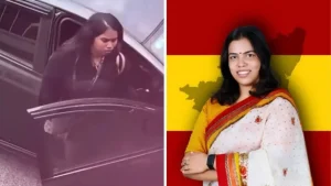 A video of a woman getting out of a car in a short black dress has triggered a political row in Tamil