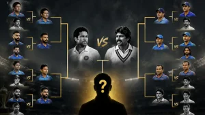 During the early rounds, Ashwin favored Sachin Tendulkar over Vijay Hazare, selected Virat