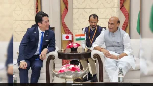 Rajnath Singh welcomed Japanese Defence Minister Koizumi alongside his visiting delegation to India