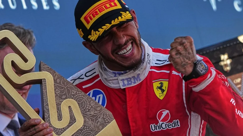 Hamilton celebrates first victory with Ferrari after: Team performance explained