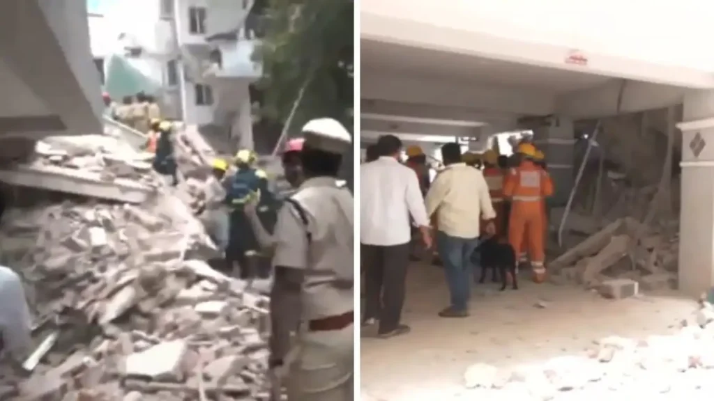 Two people were killed and several others injured after an under-construction building collapsed