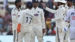 Sri Lanka were bowled out for 284 in their first innings as Suthar (4/76) and Ravindra Jadeja (3/57) led