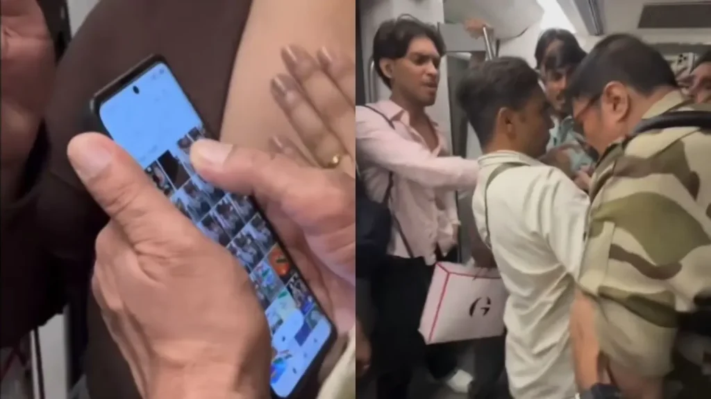 A paramilitary officer has been accused of secretly clicking a woman's photos inside a Delhi Metro