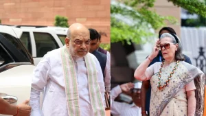 Shah alleged that during the Independence Day programme at the Congress headquarters, party leader Sonia