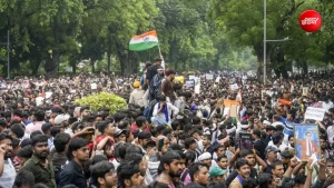 Students in Jharkhand protesting against the alleged irregularities in recruitment exams suspended