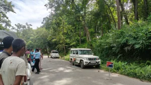 Four armed men were killed in an exchange of fire with police during a naka-checking operation