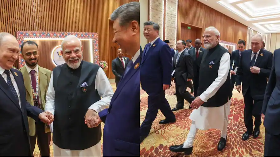Why is PM Modi's photo holding hands with Putin, Xi drawing attention at BRICS Summit?