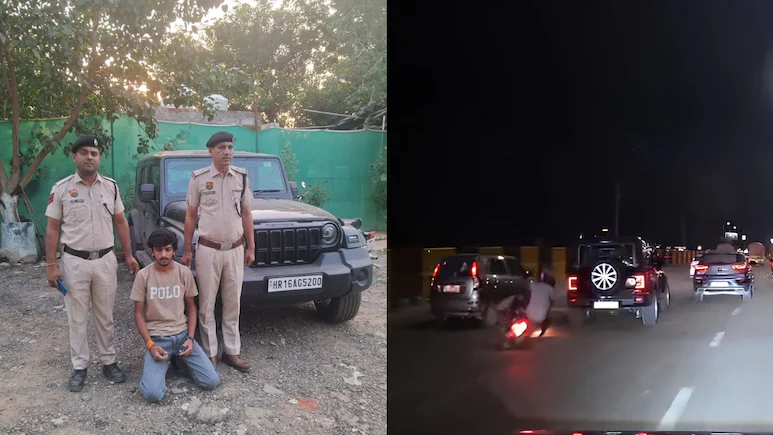 Gurugram Police on Tuesday arrested the driver of the Thar Roxx that had earlier knocked down