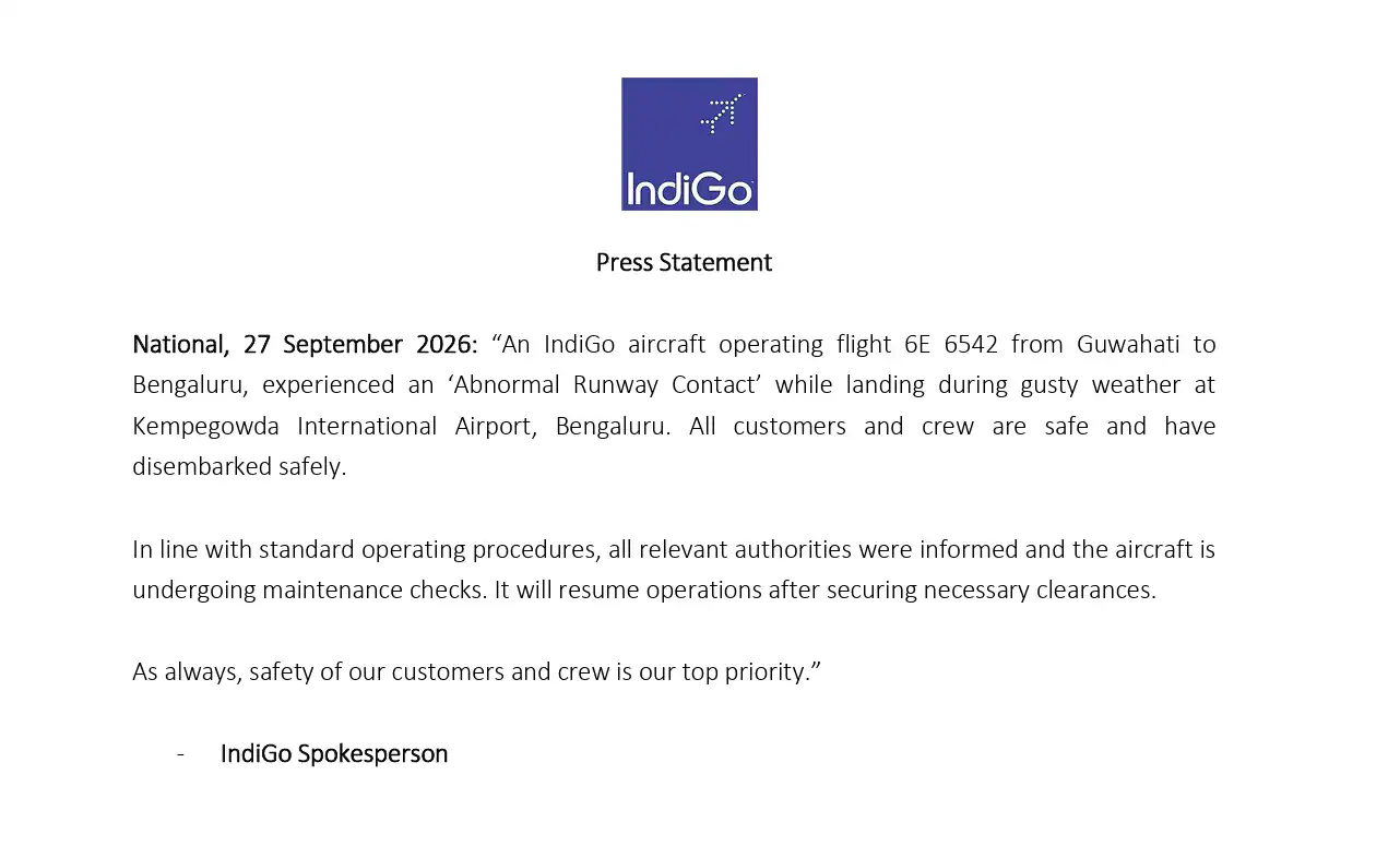 IndiGo Flight Suffers Tail Strike In Bengaluru, Airline Blames Weather