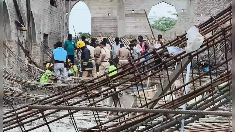 Two people died after the roof of an under-construction church belonging to the Church of South