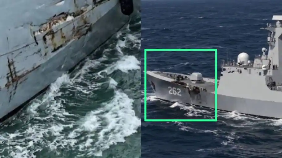 While the larger Indian warship did not suffer any damage that interfered with its mission