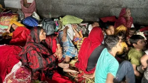 Raza Khatoon from Bihar has already spent weeks here, sleeping in the underpass near AIIMS