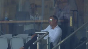 Ajit Agarkar, Chairman of the senior men's selection committee, was spotted in the stands