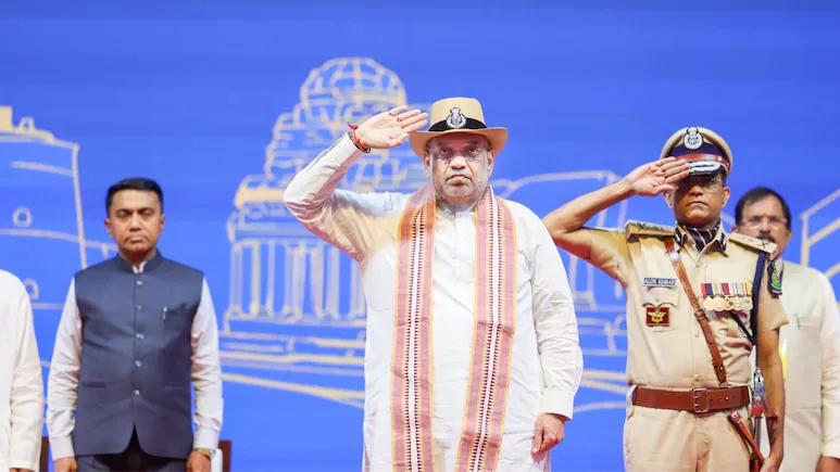 Union Home Minister Amit Shah handed Goa Police the President's Colour, calling it recognition
