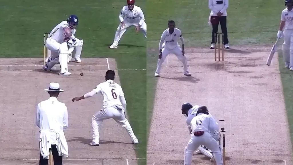 Chahal's scalps included Alex Lees , Ben Stokes , Kasey Aldridge and Matthew Potts
