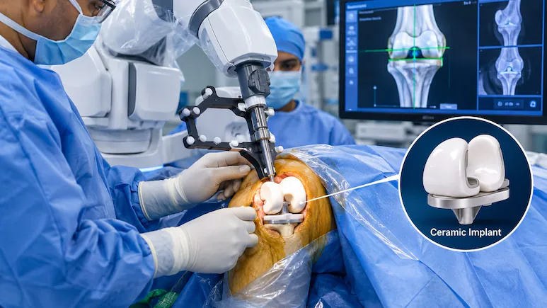 In A First, Doctors Perform Robotic Knee Replacement Using Ceramic Implant