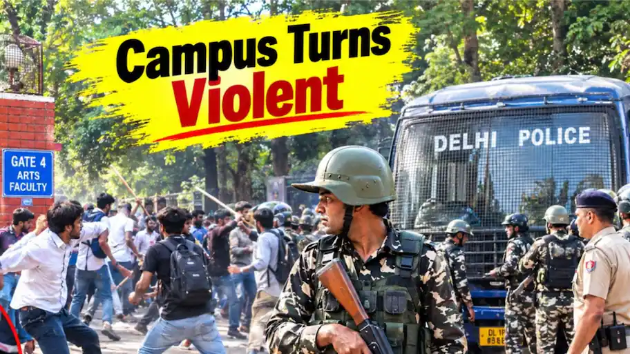 Inside the violent clash that shattered Delhi University's North Campus ahead of DUSU polls —