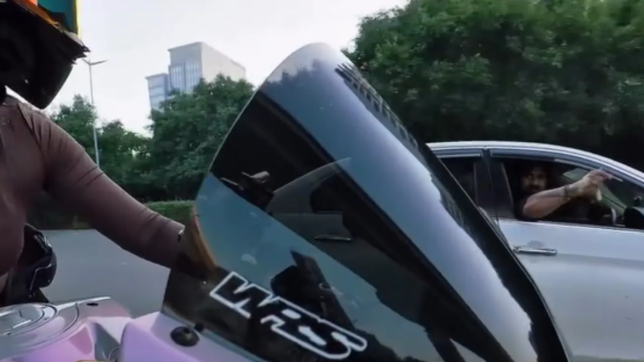 Woman Riding Sports Bike Hit By Car After She Asked Driver To Stay Away