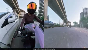 Woman Riding Sports Bike Hit By Car After She Asked Driver To Stay Away