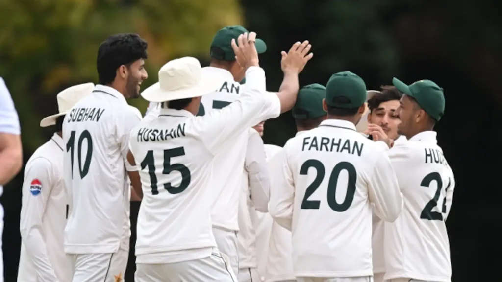 Demonstrators gathered outside a hotel in southern England where Pakistan's Under-19 cricket