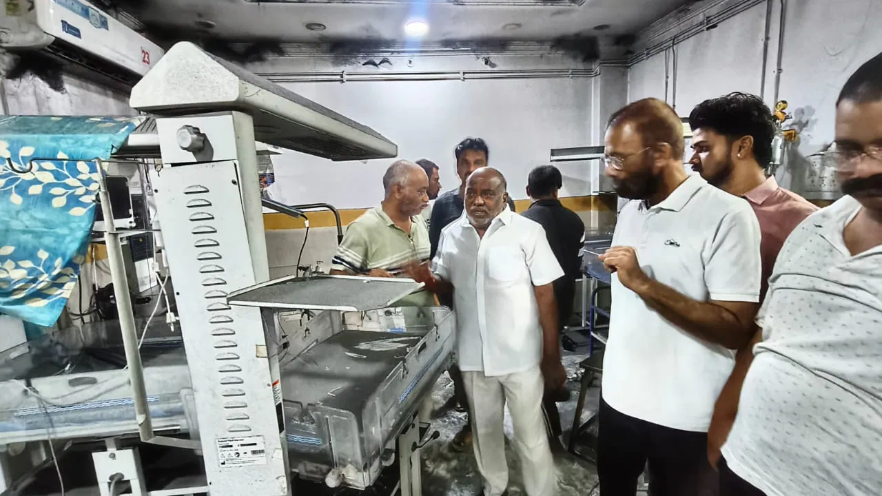 Two infants died after a fire broke out in the Special Newborn Care Unit (SNCU) at Rajiv Gandhi