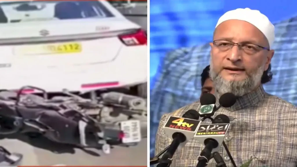 Some bikers were injured in an accident as some vehicles in AIMIM chief Asaduddin Owaisi's