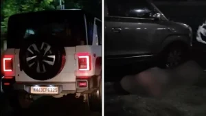 Three people were critically injured after a speeding Mahindra Thar allegedly hit them near PKC