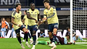 Arsenal extended their flawless start to the Premier League season as Bukayo Saka sealed