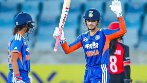 Her 124 off 64 balls, featuring 14 fours and seven sixes, also marked the highest individual