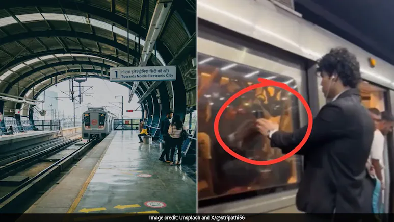 Delhi Metro Issues Warning To Influencers Over Dangerous 'Phone Sticking' Reel Trend