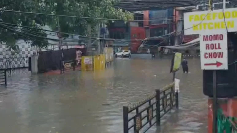 Heavy rainfall since Monday night has caused massive waterlogging in several parts of Guwahati