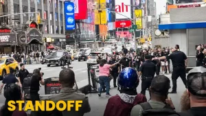 Upon demanding the suspect drop weapons, she screamed at the officers that she would rather