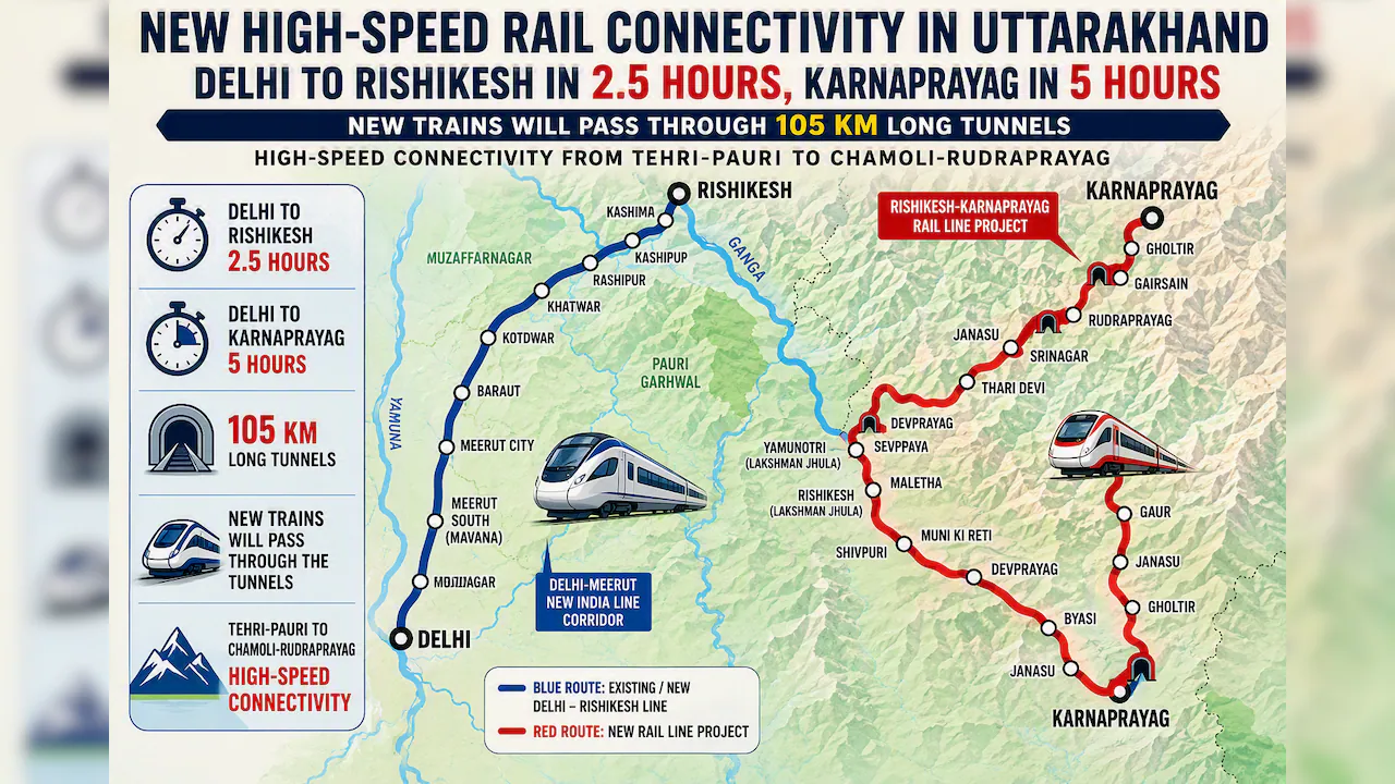 Rishikesh to Karnaprayag in 2 to 2.5 hours The Rishikesh-Karnaprayag railway line will provide