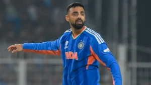 Young leg-spinner Vipraj Nigam has been called up to replace the injured Varun Chakaravarthy
