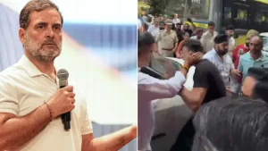 A BJP minister from the Delhi government is seen slapping a young man in a video