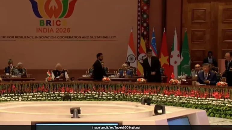 As he addressed BRICS leaders in New Delhi on Saturday, Prime Minister Narendra Modi suddenly
