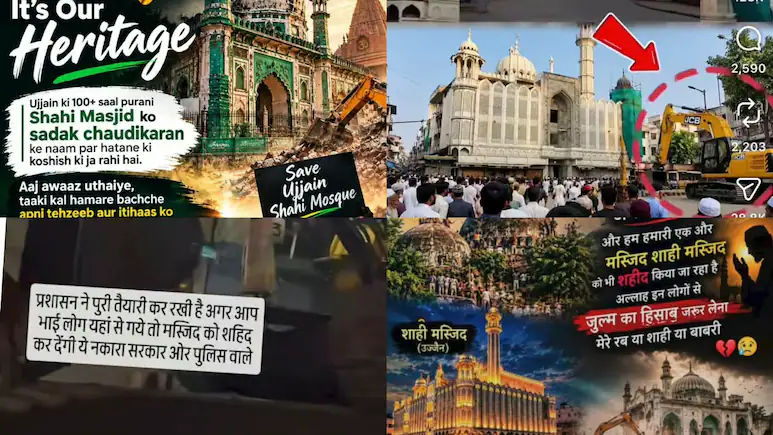 AI-generated videos and images depicting the demolition of the Shahi Mosque in Ujjain were