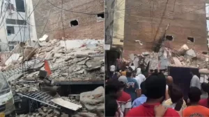 Several people are feared to be trapped after a building collapsed in southwest Delhi's Satya