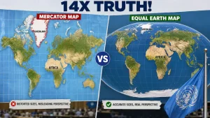 According to the classical map, Greenland and Africa were similar in size, while, in reality