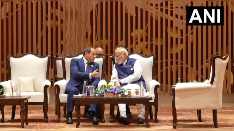 Prime Minister Narendra Modi on Sunday held a bilateral meeting with Egyptian President Abdel