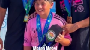 Lionel Messi's son, Mateo, achieved further success in his budding football career by leading