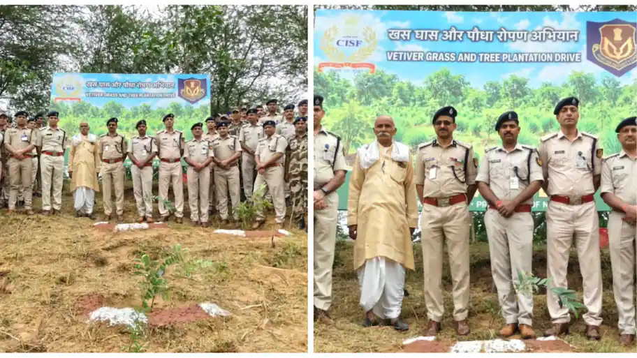 Under the initiative, approximately 15–20 lakh Vetiver slips are being planted across CISF